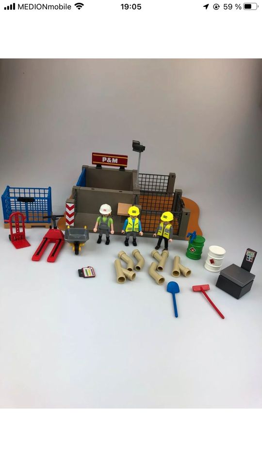 PLAYMOBIL 4135 - SuperSet Bauhof / Baustelle mit Bauarbeitern OVP in Selters