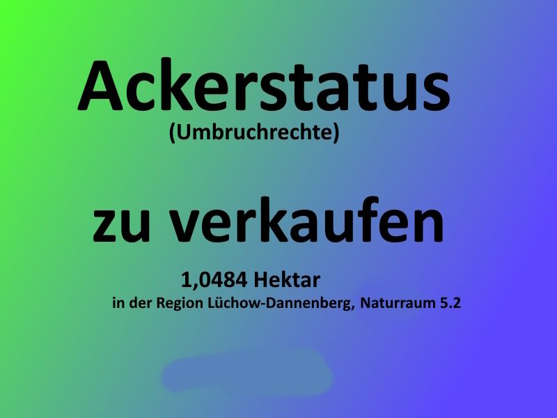 Ackerstatus, Umbruchrechte zu verkaufen in Dannenberg (Elbe)