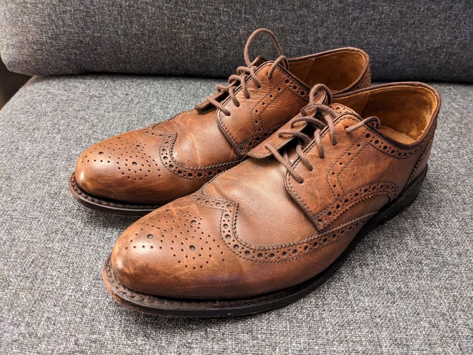 LEDERSCHUHE BROGUES GR 44 BORELLI BUSINESS BUDAPEST RAHMENGENÄHT in Worms