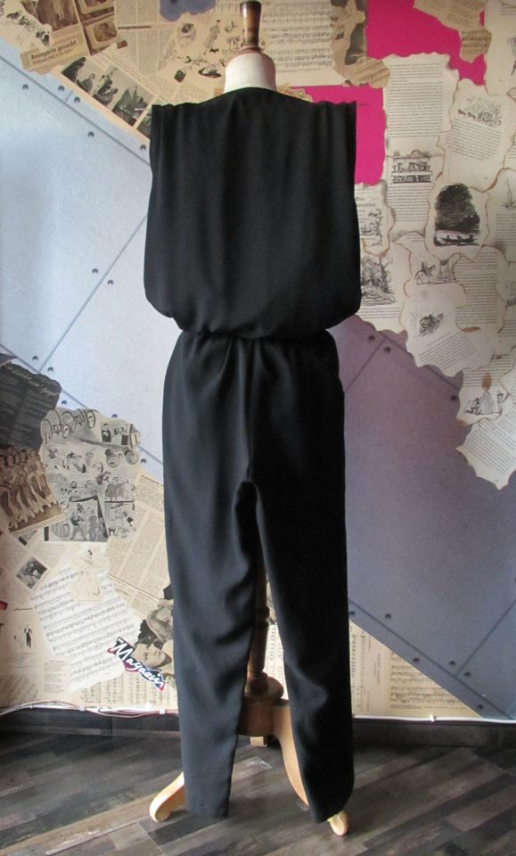 Damen Overall Ganz-Anzug Jumpsuit Einteiler Schwarz MANGUUN XS 34 in Sandersleben