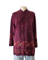 Vintage Seidenbluse Tunik Burgund Rot Seide Blumenmuster S 36 Aachen - Aachen-Laurensberg Vorschau