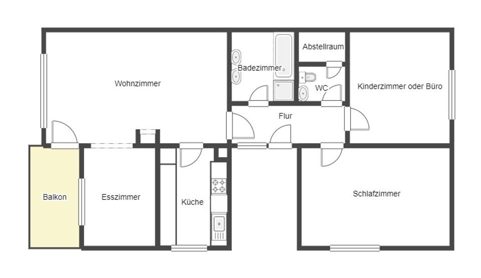 Sofort bezugsfrei: Helle 3,5-Zimmer-Wohnung mit Balkon und Garage in schöner Lage von Leingarten in Leingarten