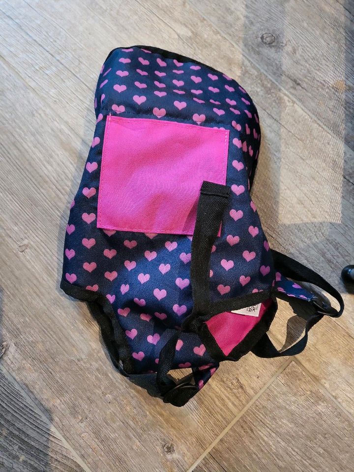 Puppenbett, Puppentrage, Babyborn Schlafsack, blau-rosa in Stafstedt