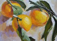 Mandarinen Ölgemälde auf Leinwand Frucht Obst Bild Gemälde Baden-Württemberg - Leonberg Vorschau