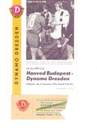 Fußballprogramm UEFA- Cup Honved Budapest - Dynamo Dresden 1975 K Sachsen - Klipphausen Vorschau