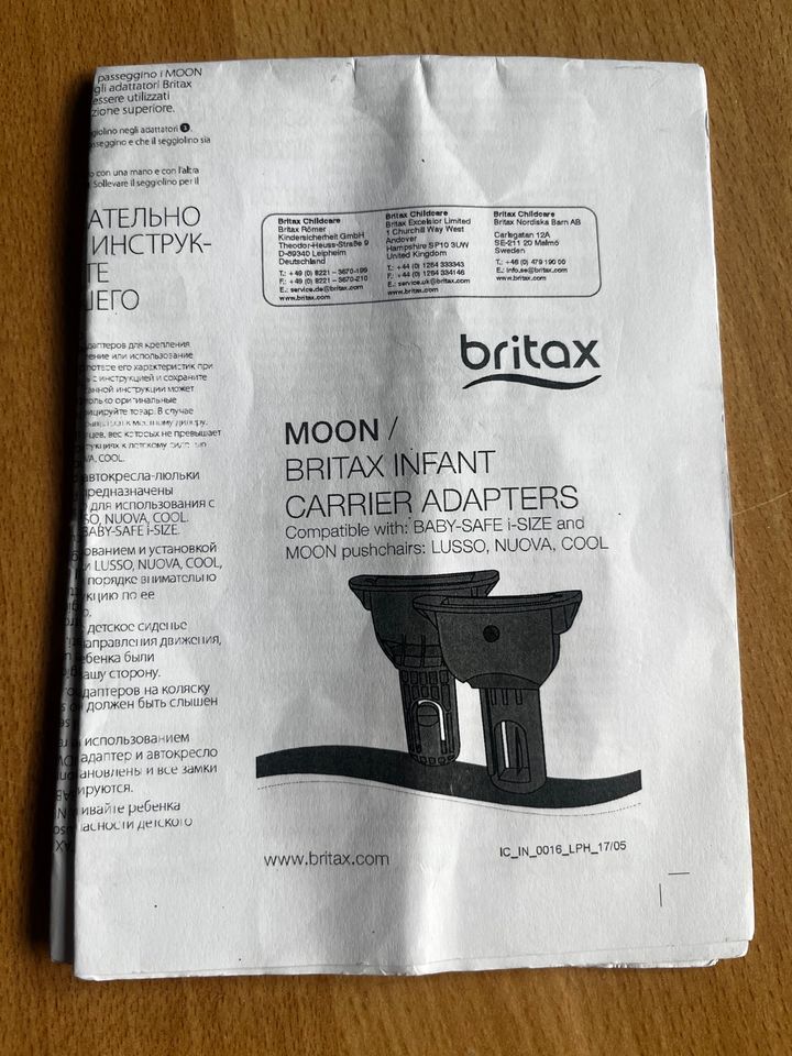 Britax Römer Babysafe Aufsätze für Kinderwagen Moon in Ellenberg