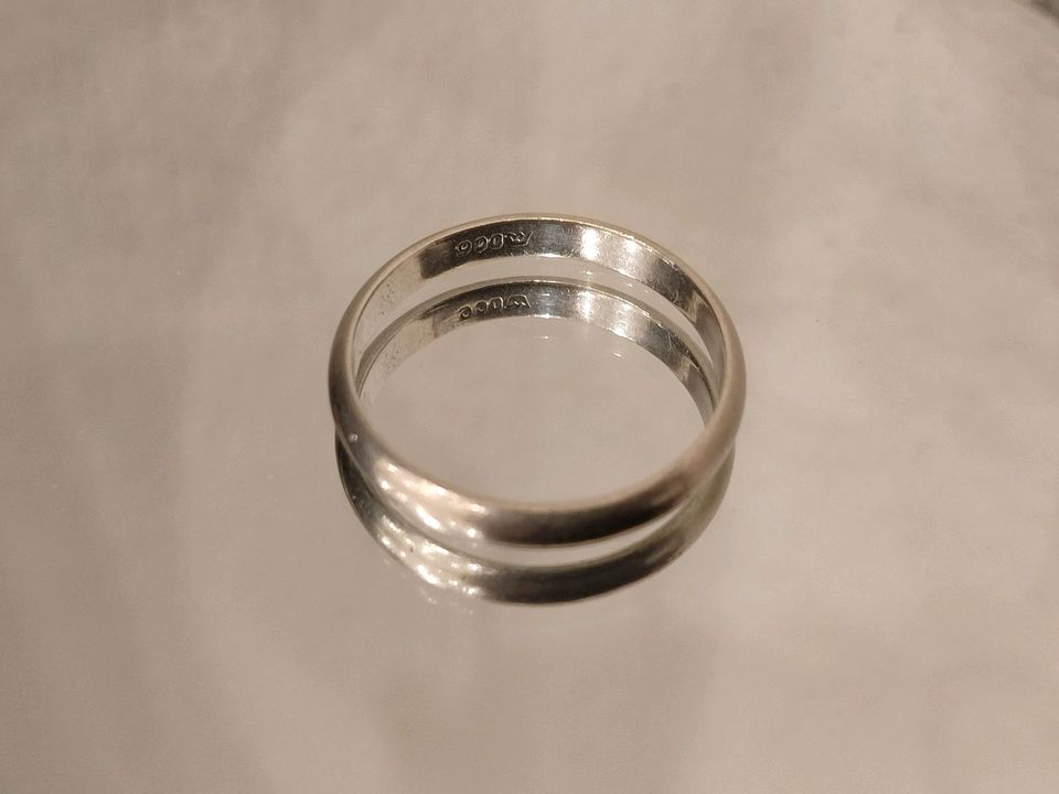 900 Silber Ring Ehering Bandring Freundschafsring Antik in Nidda