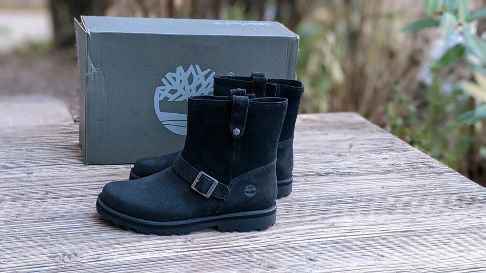 Timberland Stiefel Stiefeletten Gr 37 NEU Leder schwarz in Grafing bei München