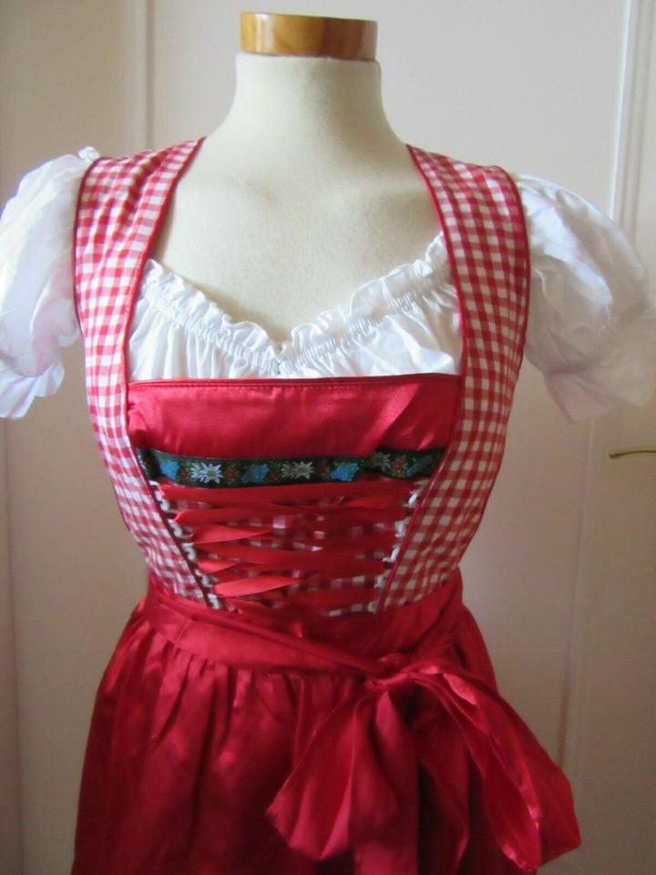 DIRNDL 3-tlg. Dirndl, Bluse, Schürze Gr. 44 rot kariert in Wuppertal