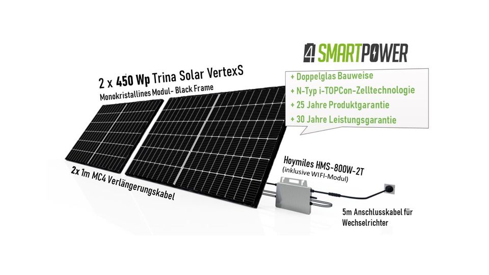 900Wp/600_800 W Balkonkraftwerk - Mini PV/ Doppelglas-Modul in Billigheim