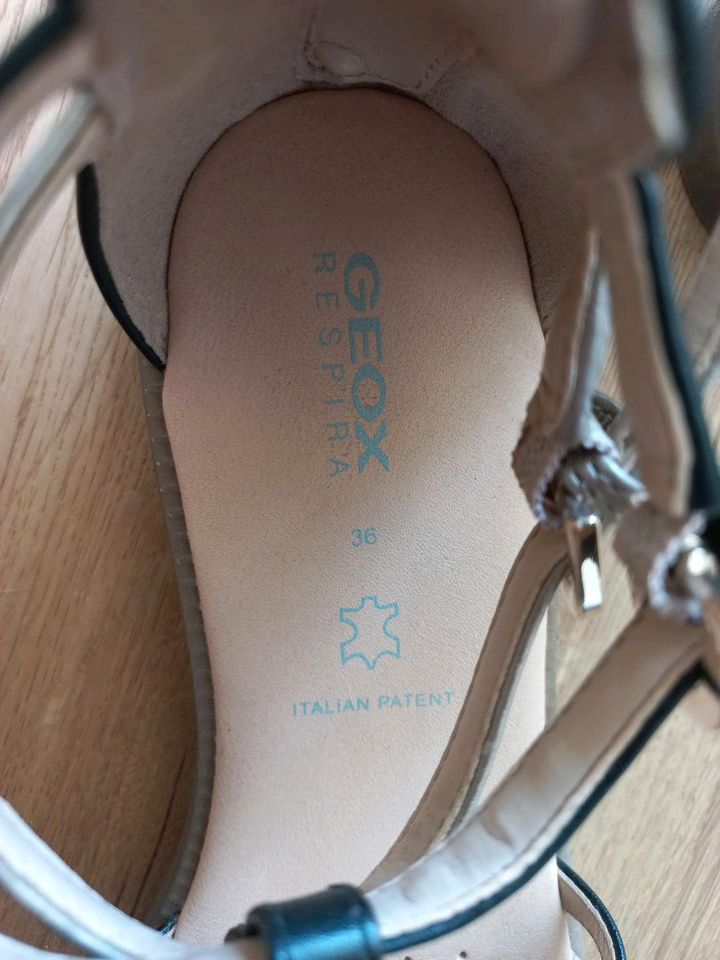 Geox Sandalen, Gr.36, Farbe schwarz-gold in Rheinfelden (Baden)