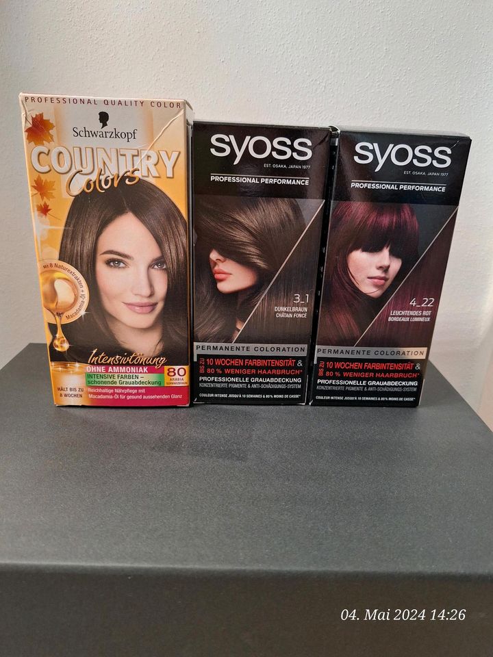 2x Syoss Coloration 1x Schwarzkopf Intensivtönung in Limbach-Oberfrohna