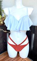 SHEIN Bikini Weiss-Terracotta Rüschen Ausschnitt Gr. M Bayern - Siegsdorf Vorschau