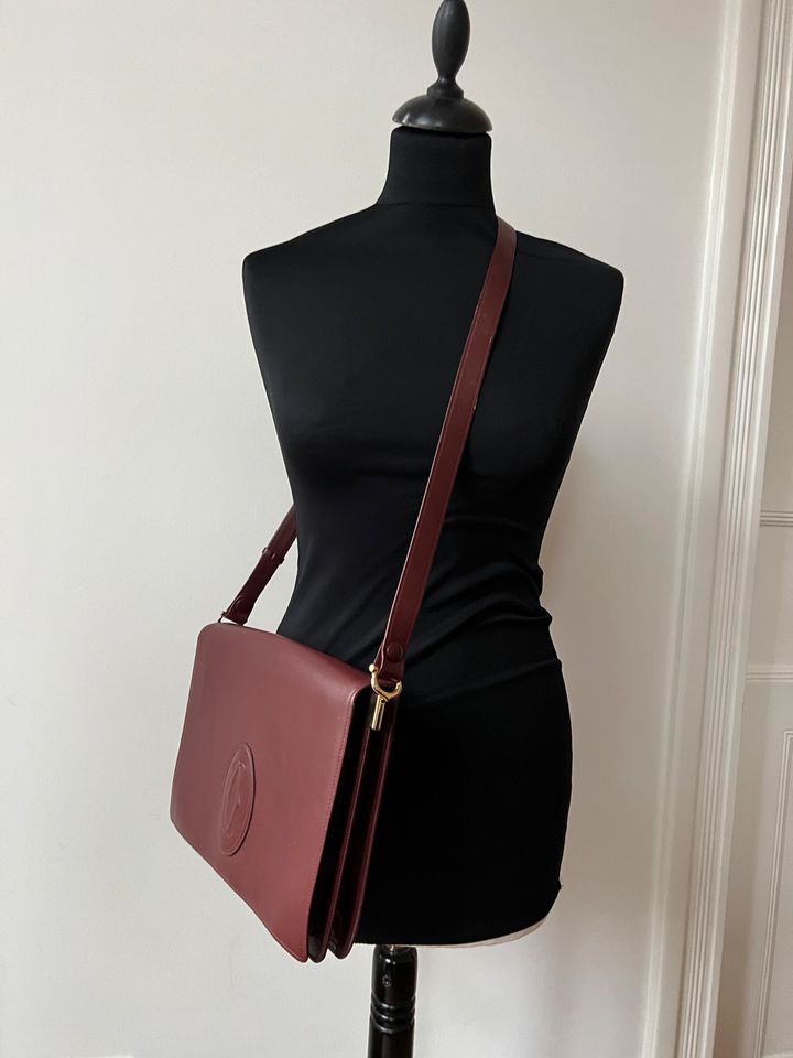 CARTIER mustDe Vintage Tasche Messenger Akten Bordeaux Rot Tasche in Hamburg