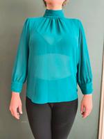 Bluse Blau Türkis transparente Sisley  Elegant Lose Fit f Sommer München - Moosach Vorschau