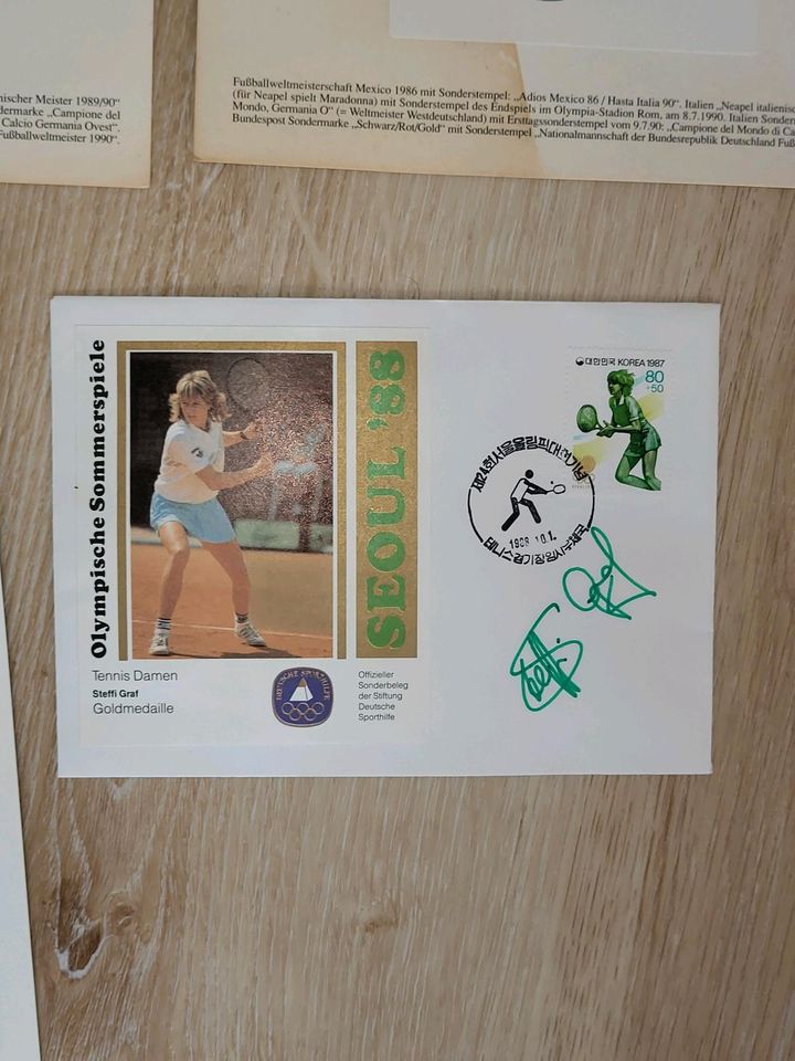 Briefmarken Fußball WM Tennis Steffi Graf in Preetz