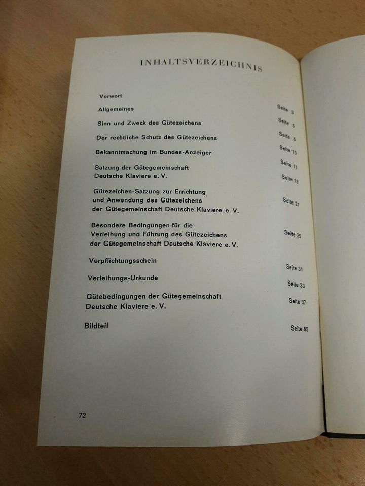 Gütesicherung deutscher Klaviere, Buch 1968, Hanns Hofmann in Hamburg