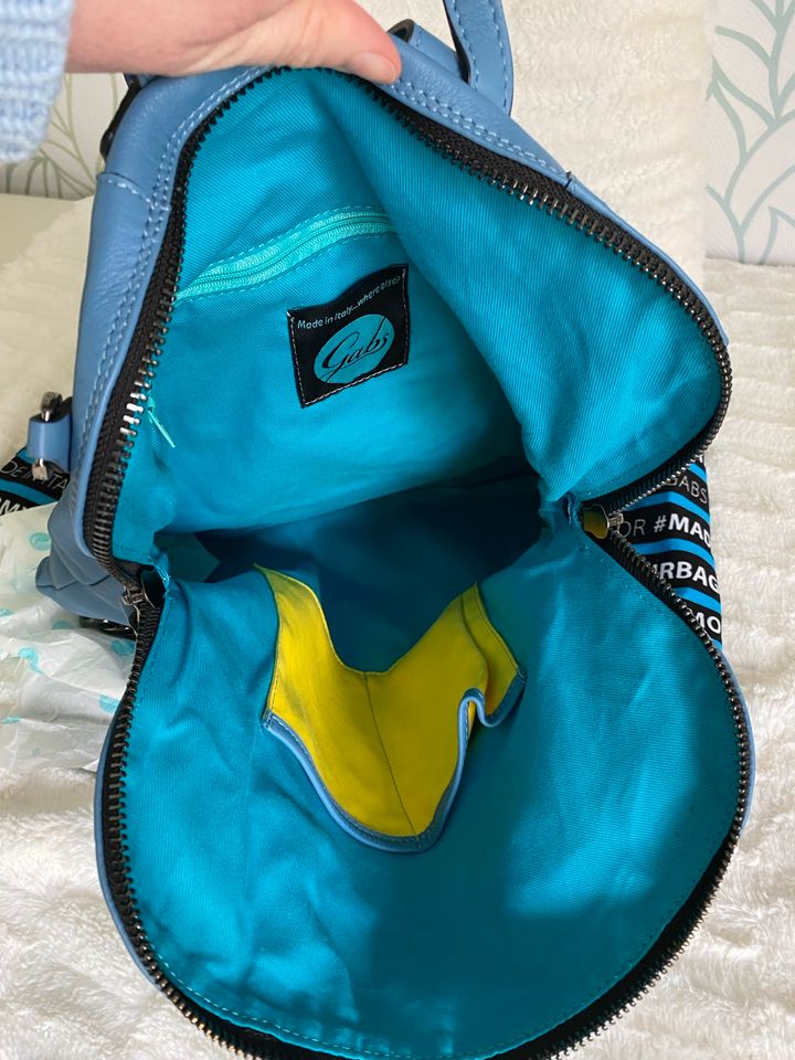 Gabs Leder Rucksack L blaugrau mit Rechnung in Waldesch