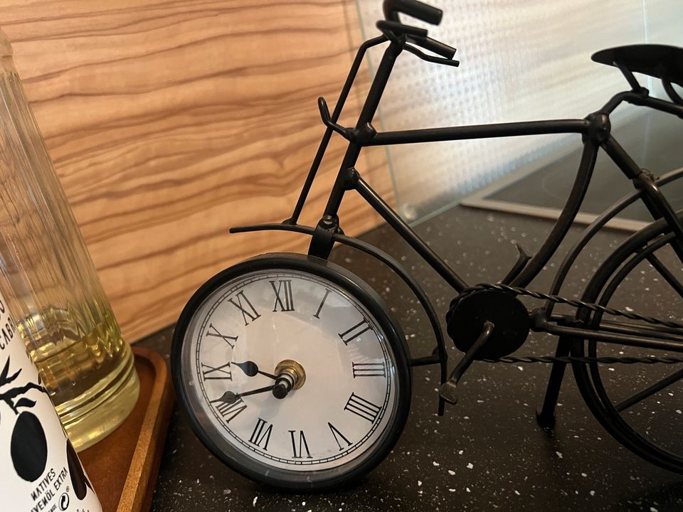 Metall Fahrrad Uhr in neuwertigem Zustand in Gernsheim 