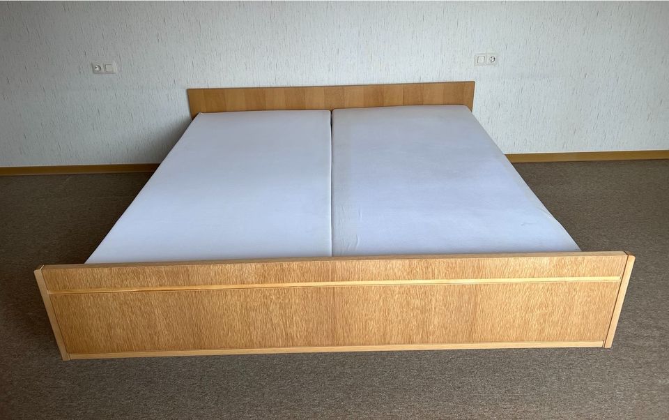 Midcentury Doppelbett Eiche 180x190 Matratze Lattenrost 70er Top! in Möckmühl