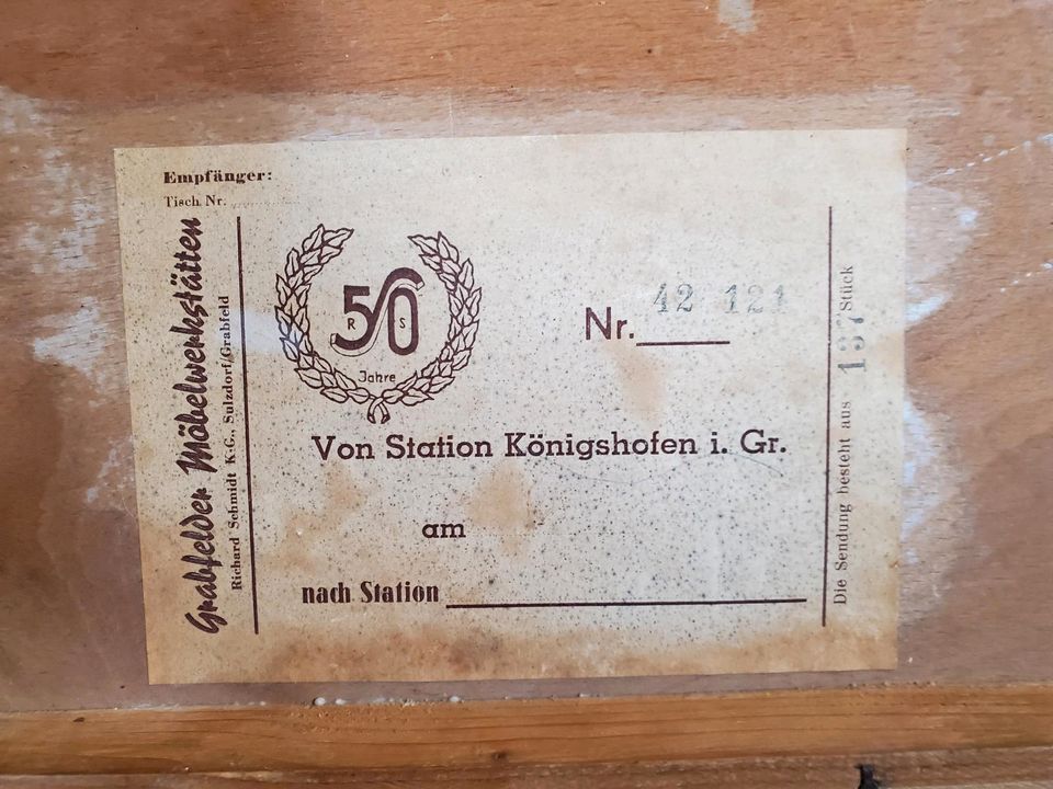 50er - 60er Goldrand Tisch schwarz Retro True Vintage Nierentisch in Rödental