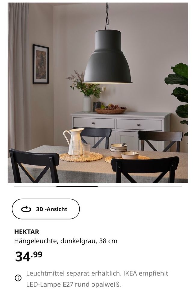 4x IKEA HEKTAR Lampen/Hängeleuchten, dunkelgrau, 22cm & 38cm in  Friedrichshain-Kreuzberg - Kreuzberg | eBay Kleinanzeigen ist jetzt  Kleinanzeigen