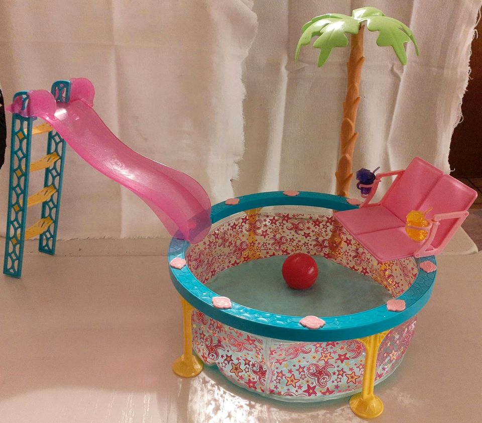 Barbie Pool mit Rutsche und Sitzbank in Dalum