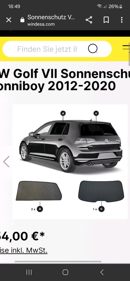 Sonniboy für vw golf 7 Bj: 2012-2020 in Lindenberg im Allgäu