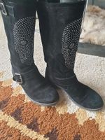 Echtleder Boots/Stiefel mit Totenkopf Nordrhein-Westfalen - Castrop-Rauxel Vorschau