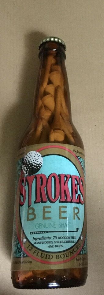 STROKES BEER: Bierflasche gefüllt mit 75 Tees (Golf) +++ in  Nordrhein-Westfalen - Viersen