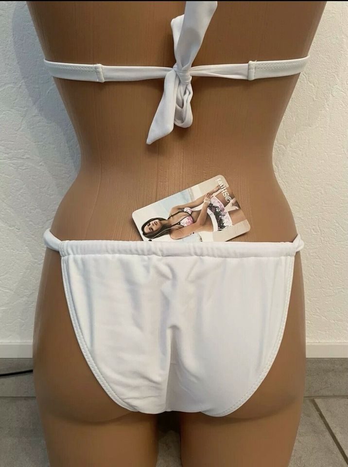 Shiwi Bikini Set Softcups weiß gerafft 34 B Slip XS knapp NEU in Rehlingen-Siersburg