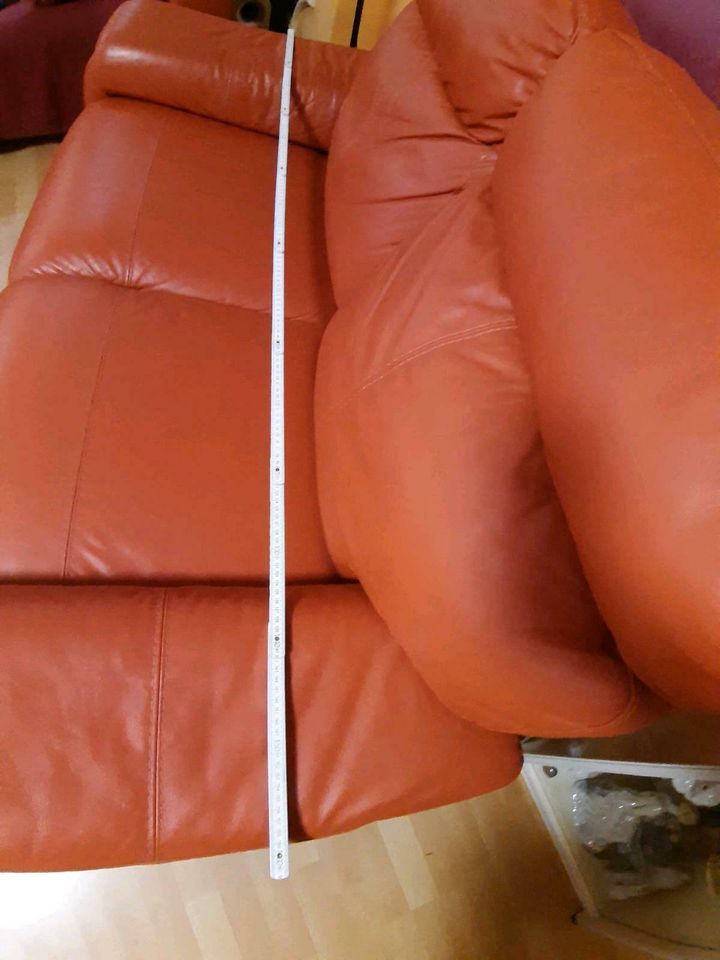 Couch/Sofa,Kinosessel, echtes Leder orange, spezial Anfertigung in Berlin