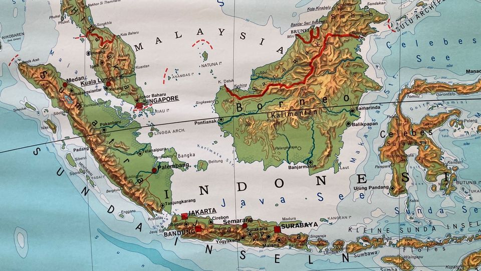Vintage Australien Karte Südostasien Indonesien Bali Schulkarte in Berlin