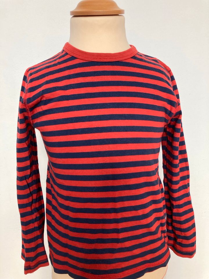 Mini Boden Shirt, langarm, blau/rot, Gr. 116 in Berlin