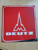 ***~* 70er Jahre DEUTZ TRAKTOREN Schild rot Kunststoff Reklame Bayern - Coburg Vorschau