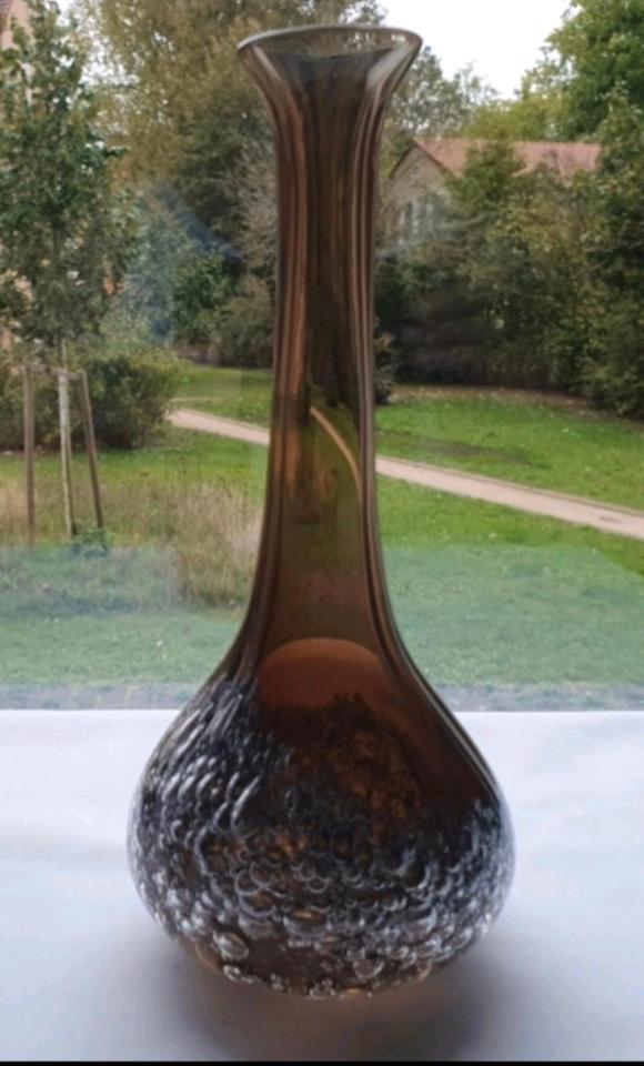 Vase Glas, Rauchtopasvase, Zwiesel Glas „Florida“, Design: Heinri in Erlangen