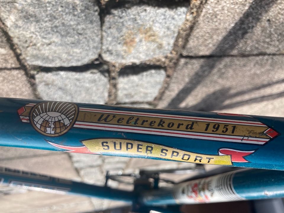 Rahmen Fahrrad Retro Klassiker Hahn Weltrekord 1951 in Schwabmünchen