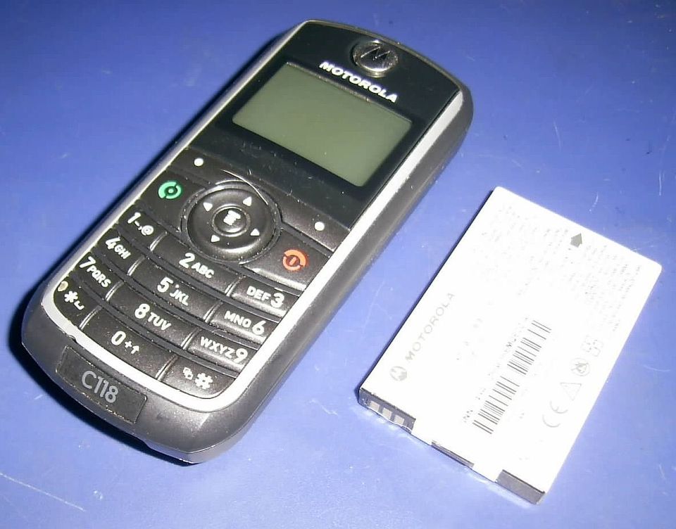 Handy Motorola C118 Net schwarz/blaues Display + Akku PORTOFREI! in Moers