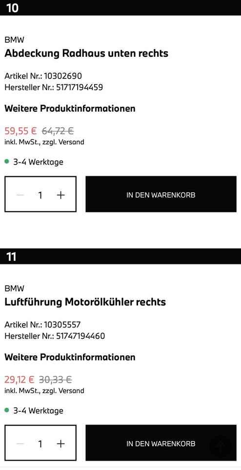 BMW 1er E82 E88 Abdeckung Radhaus Vorne Innenkotflügel in Ebersbach an der Fils