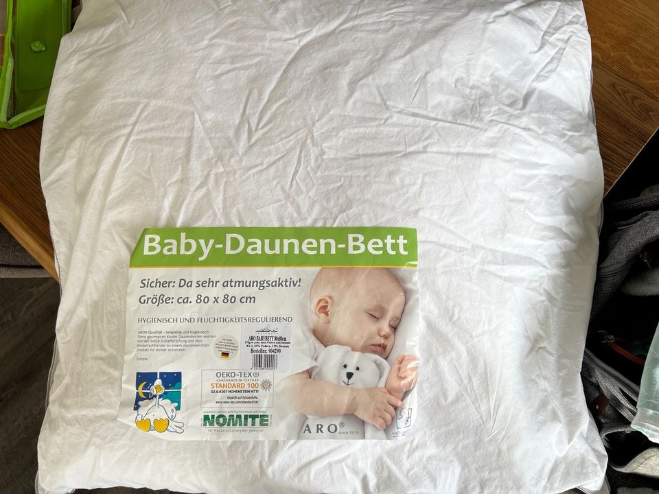 Baby-Daunen-Bett/Babydecke / Daunendecke von ARO 80x80 in Isenbüttel