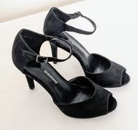 Pumps schwarz Wildleder Peep toe Graceland Knöchelriemen Party Sc Niedersachsen - Bassum Vorschau