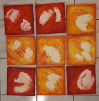 9 Stück Wandbilder rot/orange auf Keilrahmen Nordrhein-Westfalen - Burscheid Vorschau
