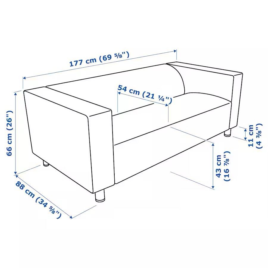 Klippan 2er Sofa von Ikea in schwarz in Dresden