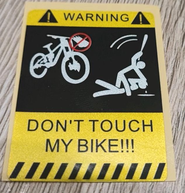 Aufkleber Fahrrad Bike lustig Warning in Warstein