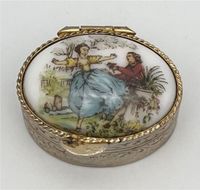 Vintage Pillendose Antik Schmuckbox Rokoko Liebespaar Schatulle Schwerin - Altstadt Vorschau