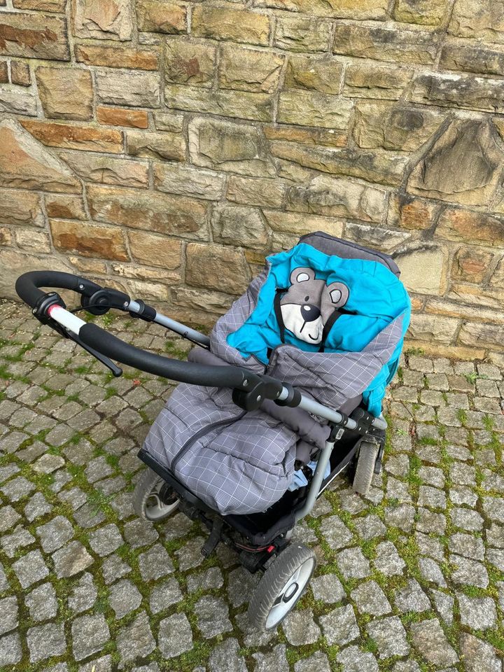 Kinderwagen Teutonia grau-türkis in Herdecke