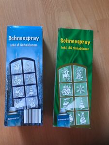 Schneespray für Fenster mit Schablonen, € 2,- (8072 Fernitz