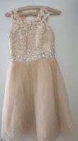 Abendkleid XS/S/ 34 festlich Hochzeit beige Pailletten Tüll Bayern - Würzburg Vorschau