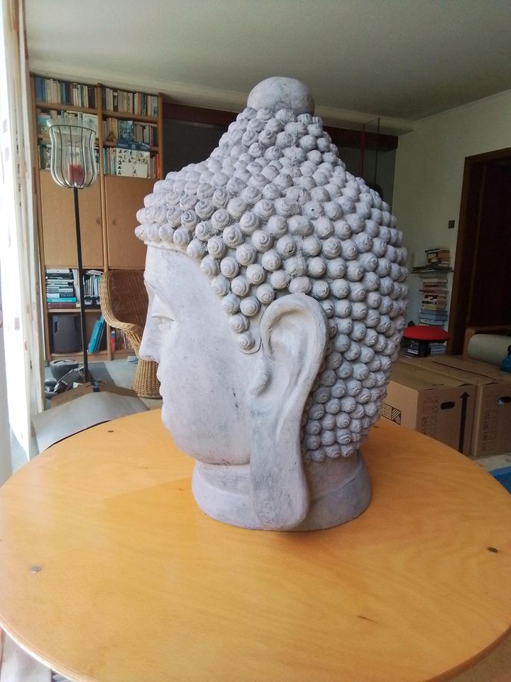 Großer Buddha-Kopf, Skulptur, schwer in Paderborn