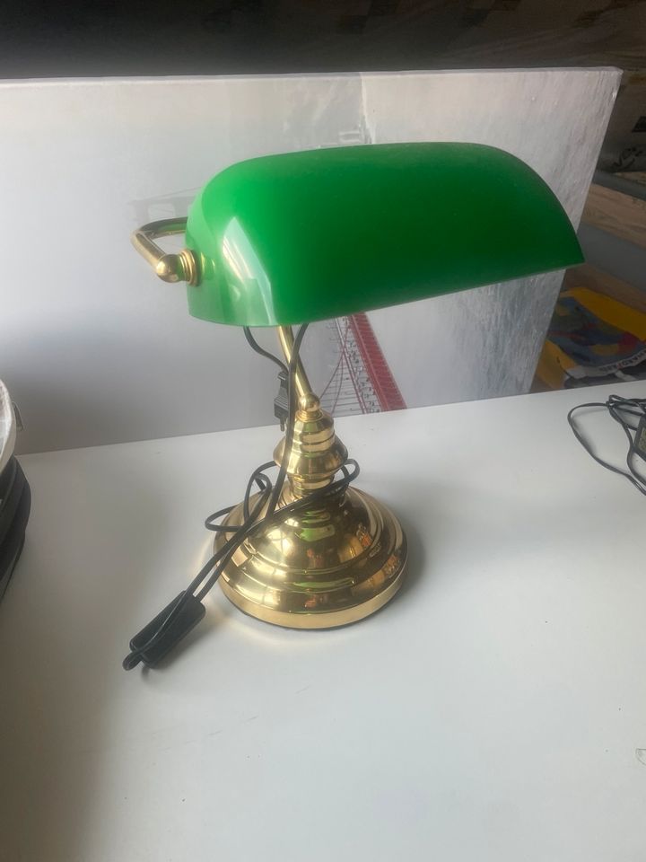 Retro Lampe Schreibtisch grün Gold in Lichtenau Mittelfr